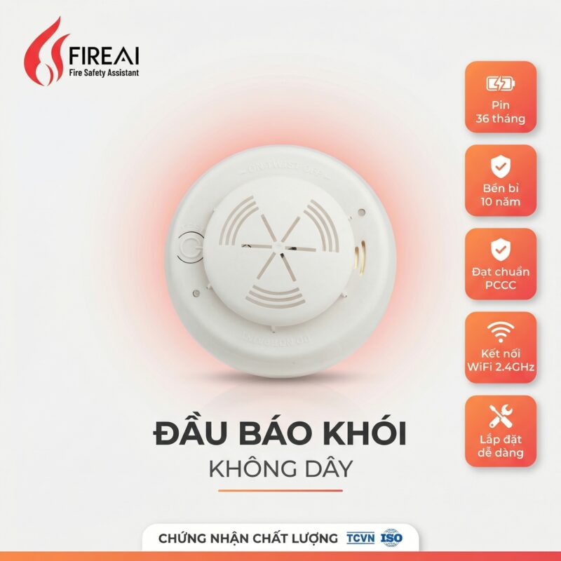 Đầu báo khói không dây fireai