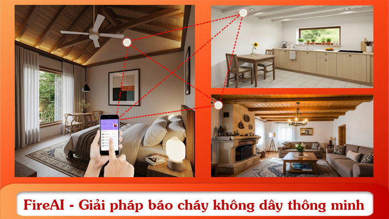 Chủ homestay giám sát báo cháy qua điện thoại với FireAI App.