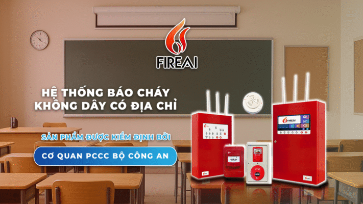 báo cháy không dây FireAI cho trường học