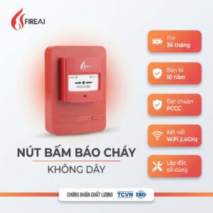 nút bấm báo cháy không dây fireai