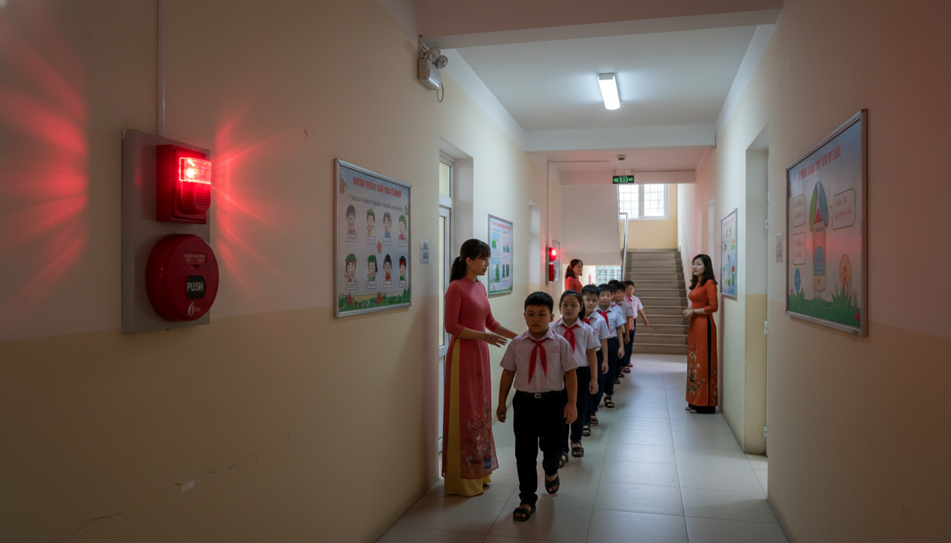 Tổ hợp chuông đèn báo cháy FireAI