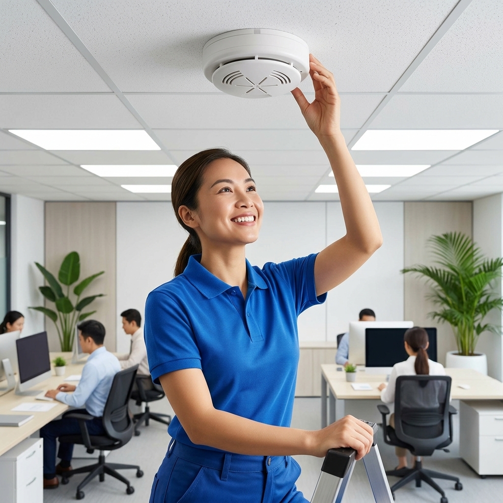 Thi công lắp đặt hệ thống báo cháy không dây FireAI