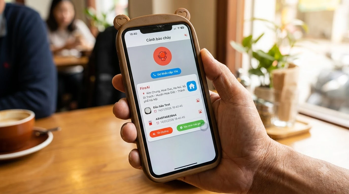 Quản lý thiết bị báo cháy trong nhà qua App điện thoại